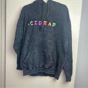 Colortone Soft Washed Black ACID DRIP Chance The Rapper Cotton Comfy Hoodie M
